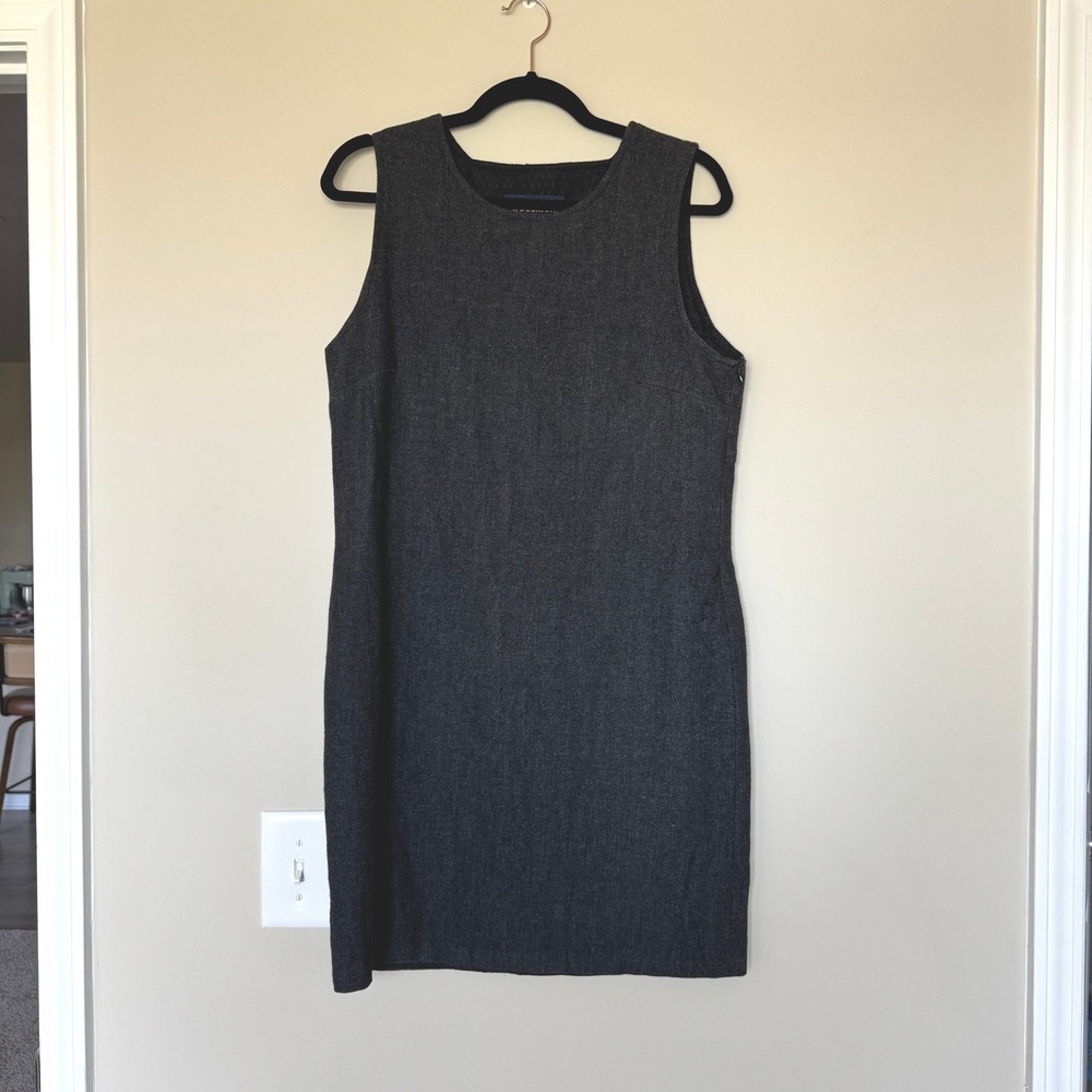 Woolrich John Rich & Bros Gray Wool Blend Sleeveless Shift Dress Lined Size S